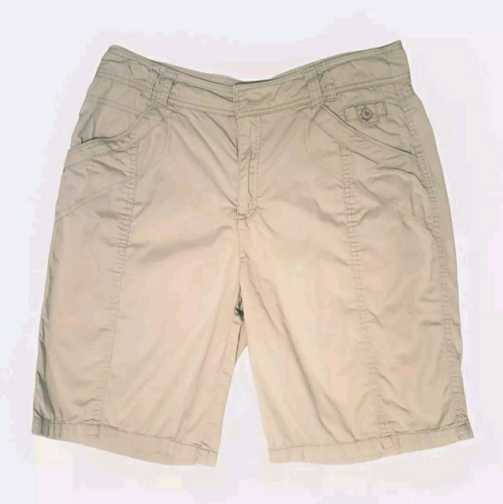 CHRISTOPHER & BANKS BERMUDA SHORTS BEIGE/TAN SIZE 8